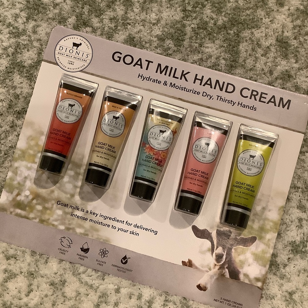 Dionis Scented Goat Milk Hand Cream Collection Set NWT 5x1oz.
